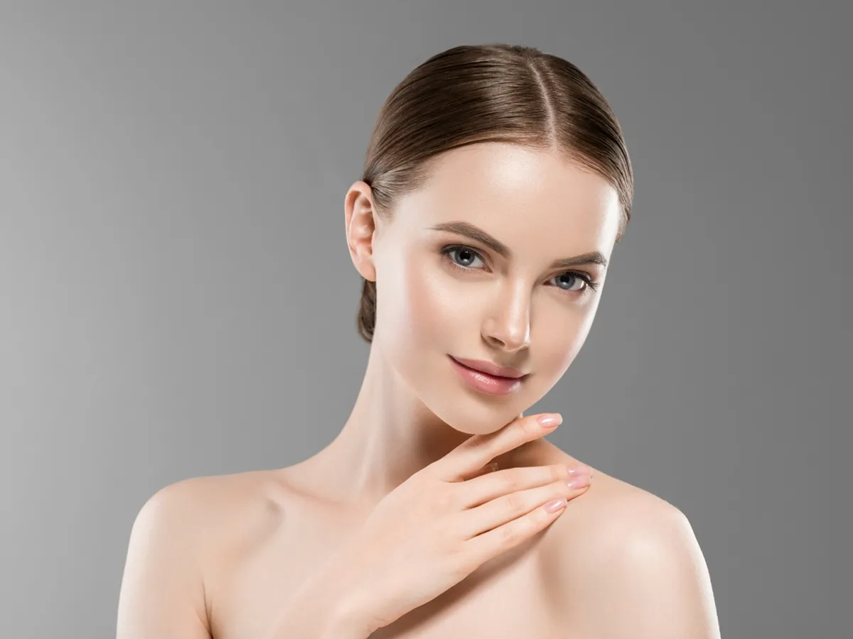 Beauty portrait of woman with flawless skin